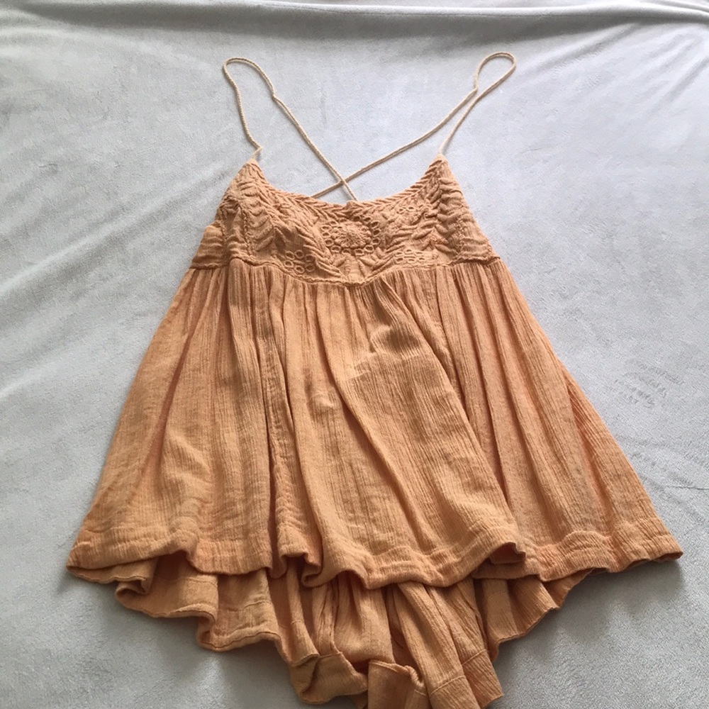 Mango free people embroidered open back float tank